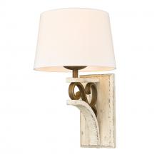  1832-1W BC-CDW - Solay 1 Light Wall Sconce (Plug-in or Hardwire) in Burnished Chestnut with Ivory Linen Shade